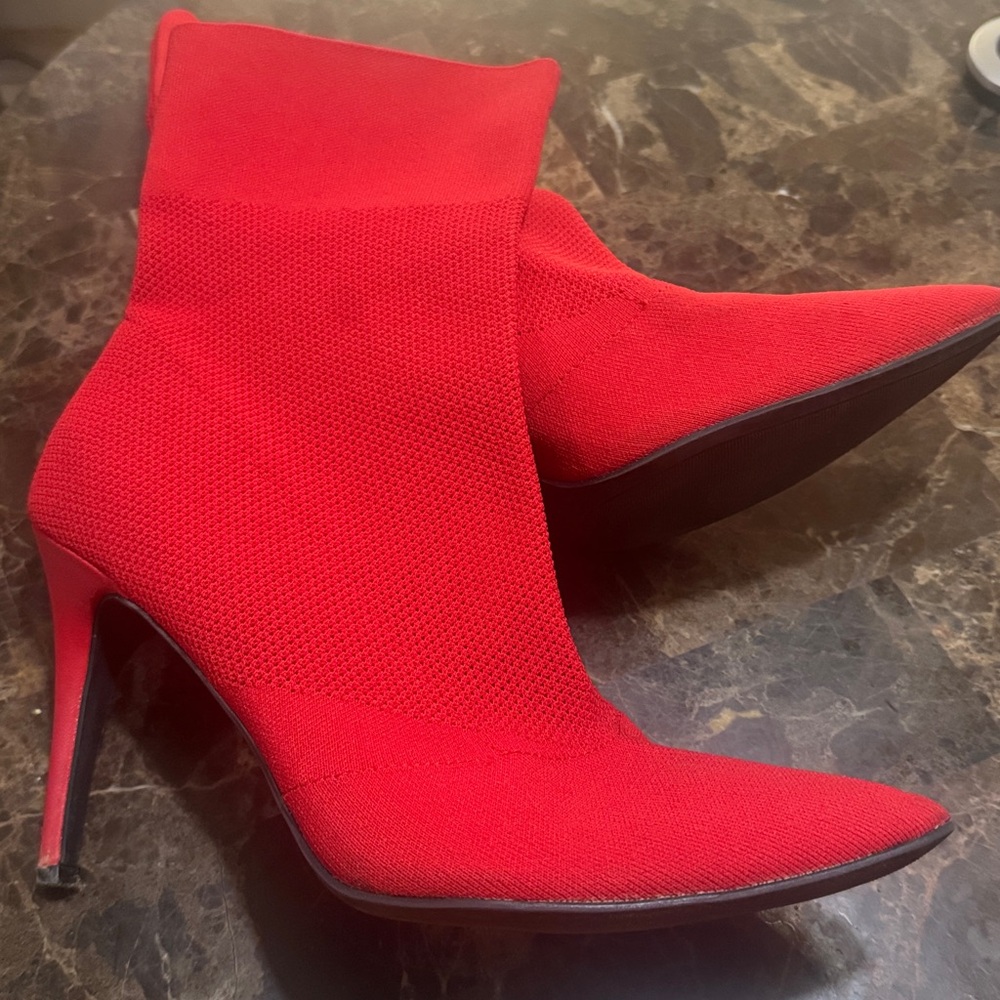 Baash Red Stiletto Ankle Boots. Size-12